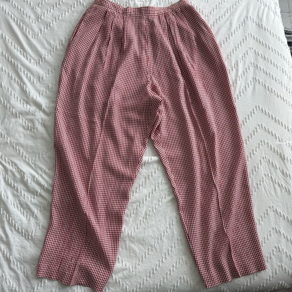 Vintage Talbots Red and White Gingham Pants